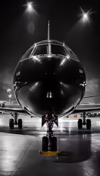 a large airplane is parked at an airport
