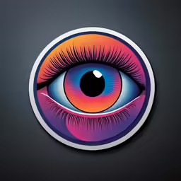 a pair of bright colored lashes in the shape of an eye on a black background