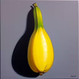 the shadow of the banana is very low