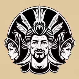 the head of two people with feathers on their head
