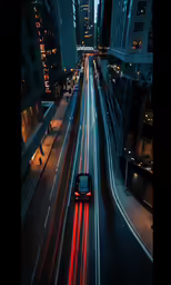 a view of a car that has just turned red