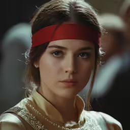 a woman is dressed in an elegant clothing