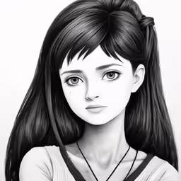 an artistic drawing of a girl