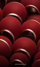 a bunch of red pipes with golden edges