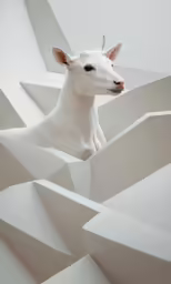 an animal standing on top of a white building