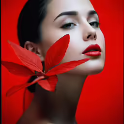 a woman with a flower in her ear