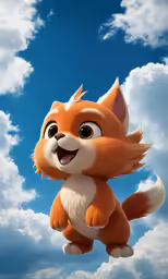 an animated animated animal jumping up in the air