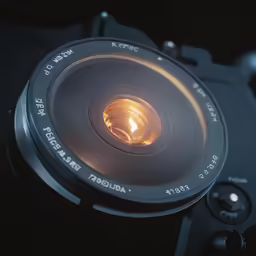 a photo taken of the camera with a bright light