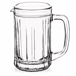 an empty glass beer mug on a white background