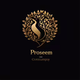 the logo for prosteem with golden leaves