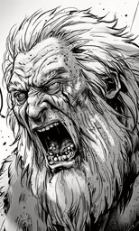 an old drawing of a creature with his mouth open