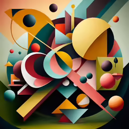 the painting of a colorful abstract design