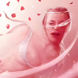 the young woman is dressed up in lingerie and veil