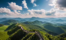 a road on the top of a mountain with blue sky