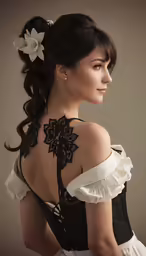 a beautiful woman wearing an elaborate hair comb