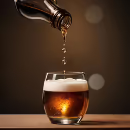 a glass of beer being poured into it