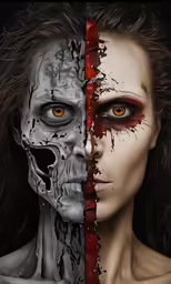 two people are shown with the same face