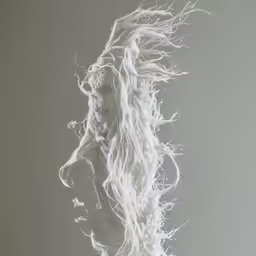 the girl is made of spray paint with white hair