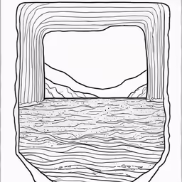 the outline of a drawing, with water inside of it