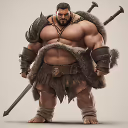 an image of a man in a fur jacket and armor