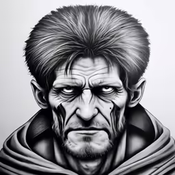 the artist has drawn the portrait of an alien man