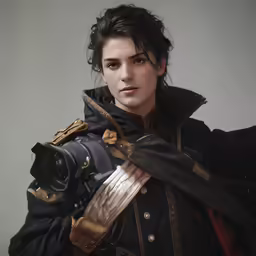 the woman in the leather coat is holding a camera