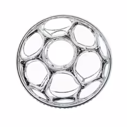 a glass bowl that has many circles on it