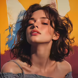 an image of a beautiful lady with her eyes closed