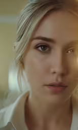 a woman with very light looking in the mirror