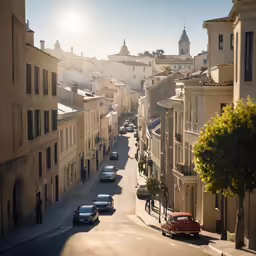 a city street with many cars parked on it