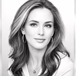 a woman in a white shirt with earrings on her head