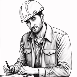 an artist working on his work with a pen and paper