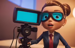 an animated doll is seen while shooting