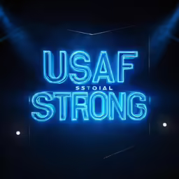 a large neon sign on top of a dark background