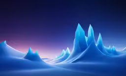 a painting of snow mounds on a background of stars