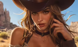 a beautiful blonde woman wearing a hat and looking straight ahead