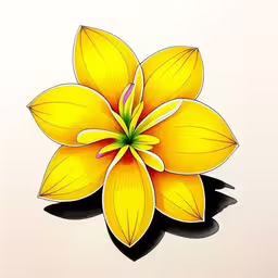 an image of a yellow flower on a white background,a yellow flower with large petals on top