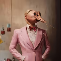 a dummy made up to look like a man smoking a pipe