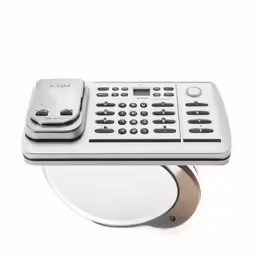 the silver remote and the silver disk have been pushed up