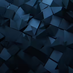 a group of black pieces that have been stacked together