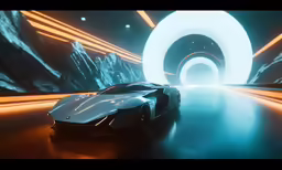 an art car that is moving on a road