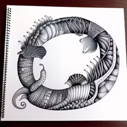 a drawing of a lizard and sea urchins