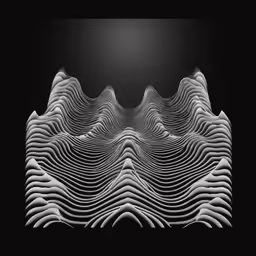 an artistic black and white photo with waves in the middle