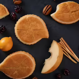 some cranberry sandwich slices with a cinnamon apple