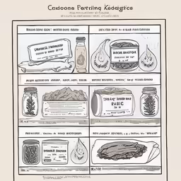 a drawing showing the ingredients for a cooking competition