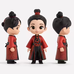 the figures in the doll is dressed in traditional japanese clothing