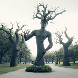 an image of a statue surrounded by trees