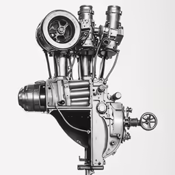 the diagram shows the rear engine on the top of a large machine