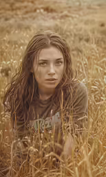 girl with freckled hair laying down on the ground