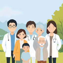 an illustration of a large family